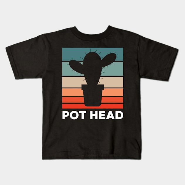 Pot Head Gardener Garden Cactus Retro Kids T-Shirt by Schwarzweiss